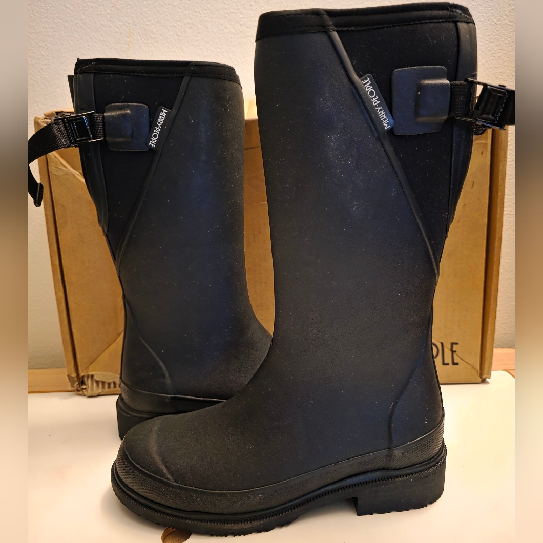 Nib Merry People Black Tall Darcy Gumboots - Mid-Calf Size 37-Retired — image 5 of 8